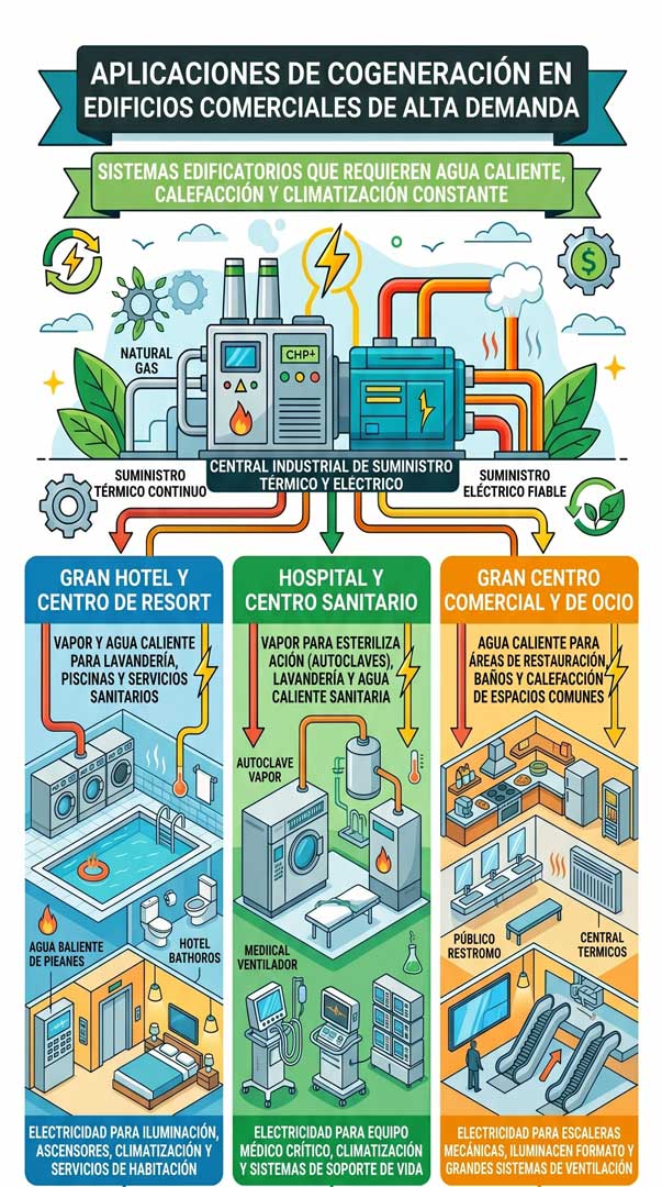 Sistemas de cogeneracion edificios comerciales